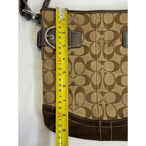 Coach Signature C Hobo Bag With Leather Trim & Adjustable Strap - Picture 9 of 10